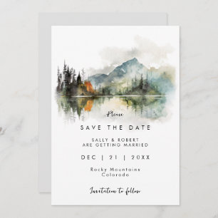 Cartão De Agradecimento casamento da montanha rustic fall salve card