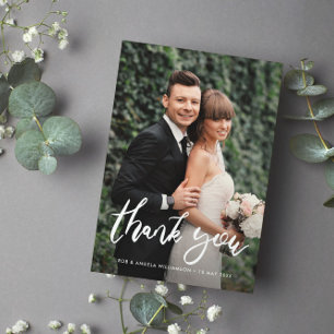 Cartão De Agradecimento casamento da noiva do Na moda