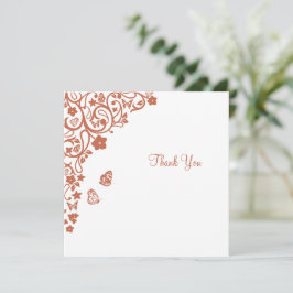 Cartão De Agradecimento Casamento da Praça Terracotta, Jardim Floral de Bo