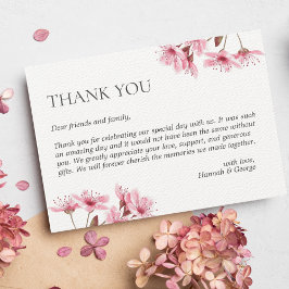 Cartão De Agradecimento Casamento da primavera de Cherry Blossom Moderno J