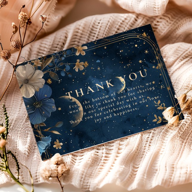 Cartão De Agradecimento Casamento da Starflower ao Luar (Criador carregado)
