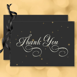 Cartão De Agradecimento Casamento das Estrelas Vitorianas da Moody Escura