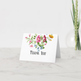 Cartão De Agradecimento Casamento das Flores da Bela primavera