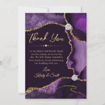 Casamento de Agitação de Faux Roxo e Dourado Elega
