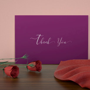 Cartão De Agradecimento Casamento de ameixa Roxo Moderno