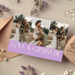 Cartão De Agradecimento Casamento de Amor & Gratidão Wisteria Multi Foto  