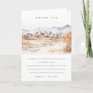 Cartão De Agradecimento Casamento de Aquarela de Utah, no lago de sal míni