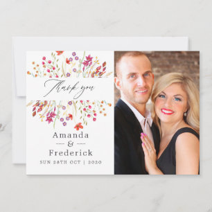 Cartão De Agradecimento Casamento de Aquarelle Selvagem de Aquarelle