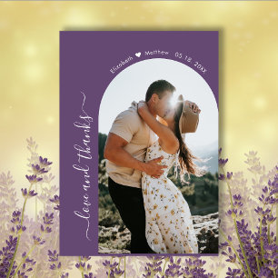 Cartão De Agradecimento Casamento de Arch Fotográfico Mauve 2 em Obrigados