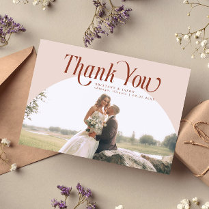 Cartão De Agradecimento Casamento de Arch Rosa Obrigado