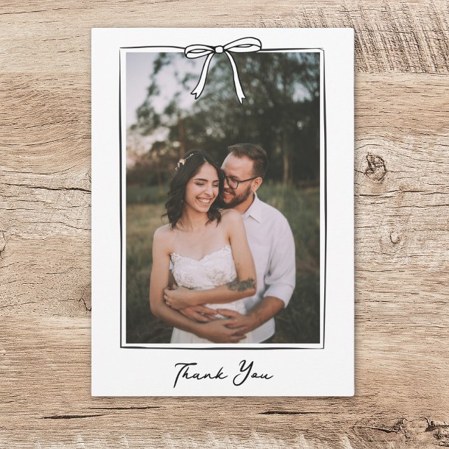 Cartão De Agradecimento Casamento de Arco com manuscrito branco (Criador carregado)