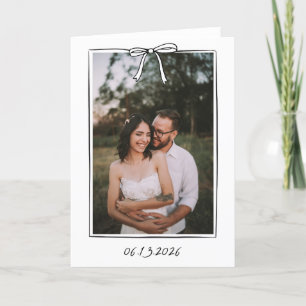 Cartão De Agradecimento Casamento de Arco com manuscrito branco