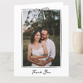 Cartão De Agradecimento Casamento de Arco com manuscrito branco