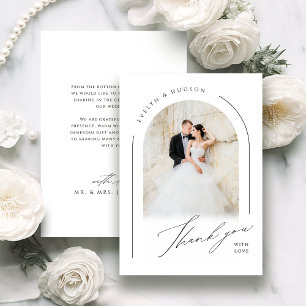 Cartão De Agradecimento Casamento de Arquitetura de Foto Minimalista Rotei