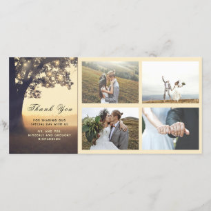 Cartão De Agradecimento Casamento de Árvore Russo e Sonhador Obrigado