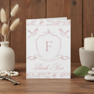 Cartão De Agradecimento Casamento de aves e crest, pintadas e pintadas