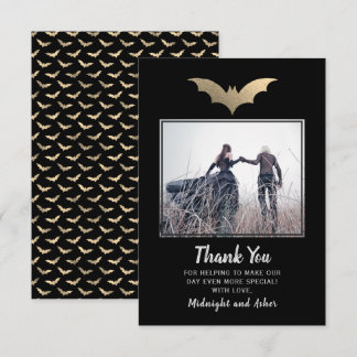 Cartão De Agradecimento Casamento de Bats Halloween