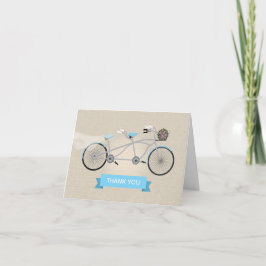 Cartão De Agradecimento Casamento De Bicicleta Tandem Obrigado