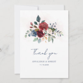 Cartão De Agradecimento Casamento de Bloom do Script Floral Elegante