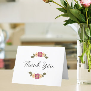 Cartão De Agradecimento Casamento de Boho Garden com Flores Selvagens Pres