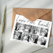 Casamento de caligrafia de script Obrigado Colagem