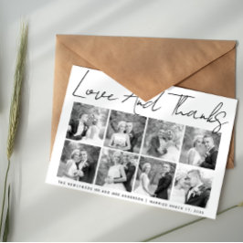 Cartão De Agradecimento Casamento de caligrafia de script Obrigado Colagem