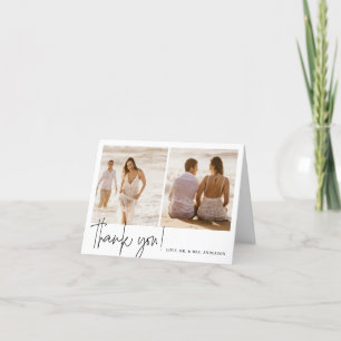 Cartão De Agradecimento Casamento de Caligrafia Elegante