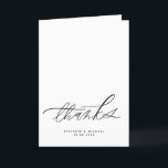 Cartão De Agradecimento Casamento de Caligrafia em Pincel Moderno<br><div class="desc">Mande obrigados para seus entes queridos com este cartões de agradecimentos de casamento personalizável. Apresenta caligrafia de pincel de aquarela. Personalize adicionando seus detalhes. Este cartões de agradecimentos preto é perfeito para eventos especiais e uso profissional e pessoal.</div>