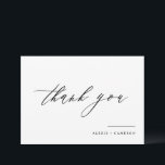 Cartão De Agradecimento Casamento de Caligrafia Manuscrita Negra<br><div class="desc">Enviar obrigados com este cartões de agradecimentos personalizável. Apresenta caligrafia manuscrita e tipografia clássica. Personalize este cartões de agradecimentos de casamento adicionando seus detalhes. Este cartões de agradecimentos de caligrafia é perfeito para ocasiões especiais e para uso profissional e pessoal.</div>