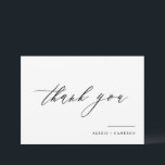 Cartão De Agradecimento Casamento de Caligrafia Manuscrita Negra<br><div class="desc">Enviar obrigados com este cartões de agradecimentos personalizável. Apresenta caligrafia manuscrita e tipografia clássica. Personalize este cartões de agradecimentos de casamento adicionando seus detalhes. Este cartões de agradecimentos de caligrafia é perfeito para ocasiões especiais e para uso profissional e pessoal.</div>