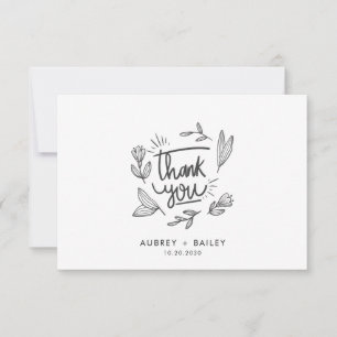 Cartão De Agradecimento Casamento de Caligrafia Personalizada Agradeciment