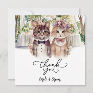Cartão De Agradecimento Casamento de Cat com Noiva e Noiva