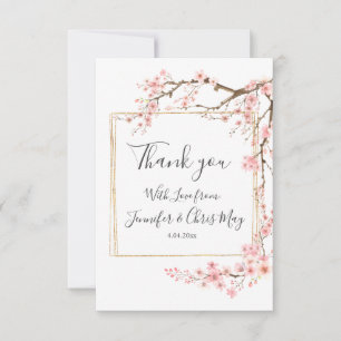 Cartão De Agradecimento Casamento de Cherry Blossom