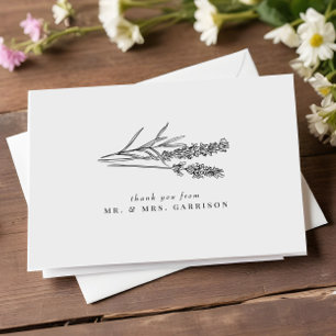 Cartão De Agradecimento Casamento de Chic Boho Wildflower Elegante