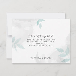 Cartão De Agradecimento Casamento de cinzas e hortelã