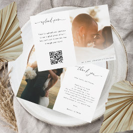 Cartão De Agradecimento Casamento de Código QR da Galeria de Fotografias d