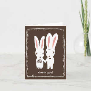 Cartão De Agradecimento Casamento de Coelhos Fofos Obrigado