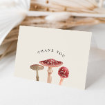 Cartão De Agradecimento Casamento de Cogumelo Vermelho Elegante Woodland G<br><div class="desc">Elegante Woodland Greenery Red Mushroom Cartões de agradecimentos de Casamento</div>