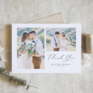 Cartão De Agradecimento Casamento de Colagem de Cinzas de Caligrafia Whims