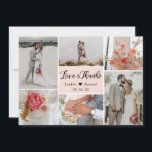 Cartão De Agradecimento Casamento de Colagem de Fotos Cor-de-Rosa 6 Chic B<br><div class="desc">Cartões de agradecimentos de Casamento de Colagem de Fotos Rosa 6, Moderno e Elegante "Obrigados e Amor". modelo de cartões de agradecimentos de casamento com seis (6) fotos na frente e uma (1) foto no verso. Com o roteiro "Amor e Obrigados" em uma caligrafia suave escrita à mão a preto...</div>