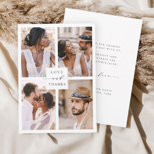 Cartão De Agradecimento Casamento de Colagem de Fotos Moderna 4