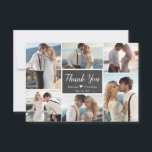 Cartão De Agradecimento Casamento de Colagem Fotográfica 6 do Rustic Chalk<br><div class="desc">Moderno, Russo Cartões de agradecimentos De Colagem De Fotos De Caligrafia Saiu De 6 Fotos. modelo de cartões de agradecimentos de casamento com seis (6) fotos na frente e uma (1) foto no verso. Com o texto "obrigado você" em uma fonte de script esplêndida, escrita à mão, em branco, sobre...</div>