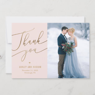 Cartão De Agradecimento Casamento de Cores Editáveis por Toque Elegante