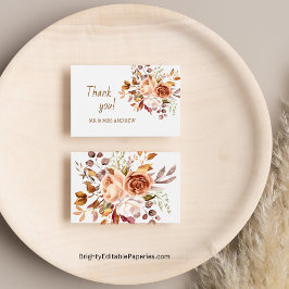 Cartão De Agradecimento Casamento de Dahlia de Elegância Minimalista