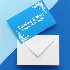 Cartão De Agradecimento Casamento de Daisies do Céu Azul de 1960