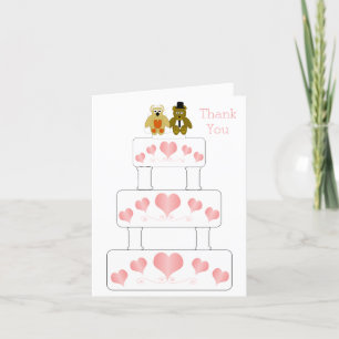 Cartão De Agradecimento Casamento de Design de Bolo Casado