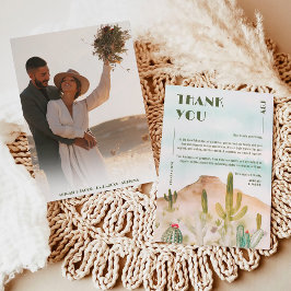 Cartão De Agradecimento Casamento de Destino da Arizona de Boho Desert Cac