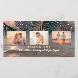 Cartão De Agradecimento Casamento de Destino de Beach Sunset Obrigado