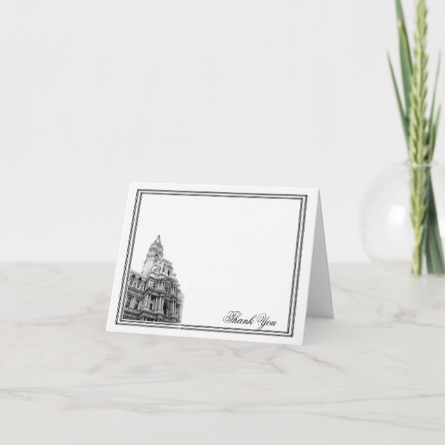 Cartão De Agradecimento Casamento de Destino de Filadélfia Obrigado (Frente)