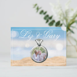 Cartão De Agradecimento Casamento de Destino de Foto em Praia